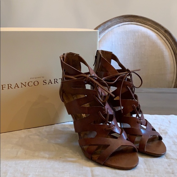 Franco Sarto Brown Leather Sandals - Picture 3 of 4